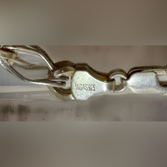 Vintage Turkey Designer Signed Midas Sterling Silver Bracelet, 7.75", 4.8g - Picture 5 of 6